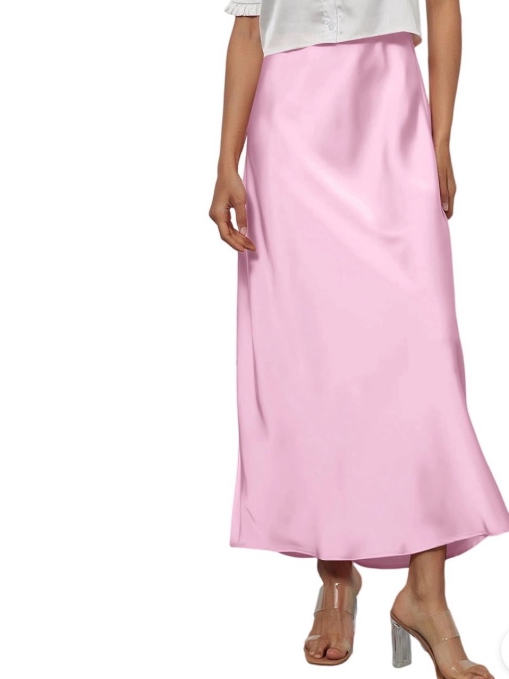 J. Crew Pink Satin Maxi Skirt